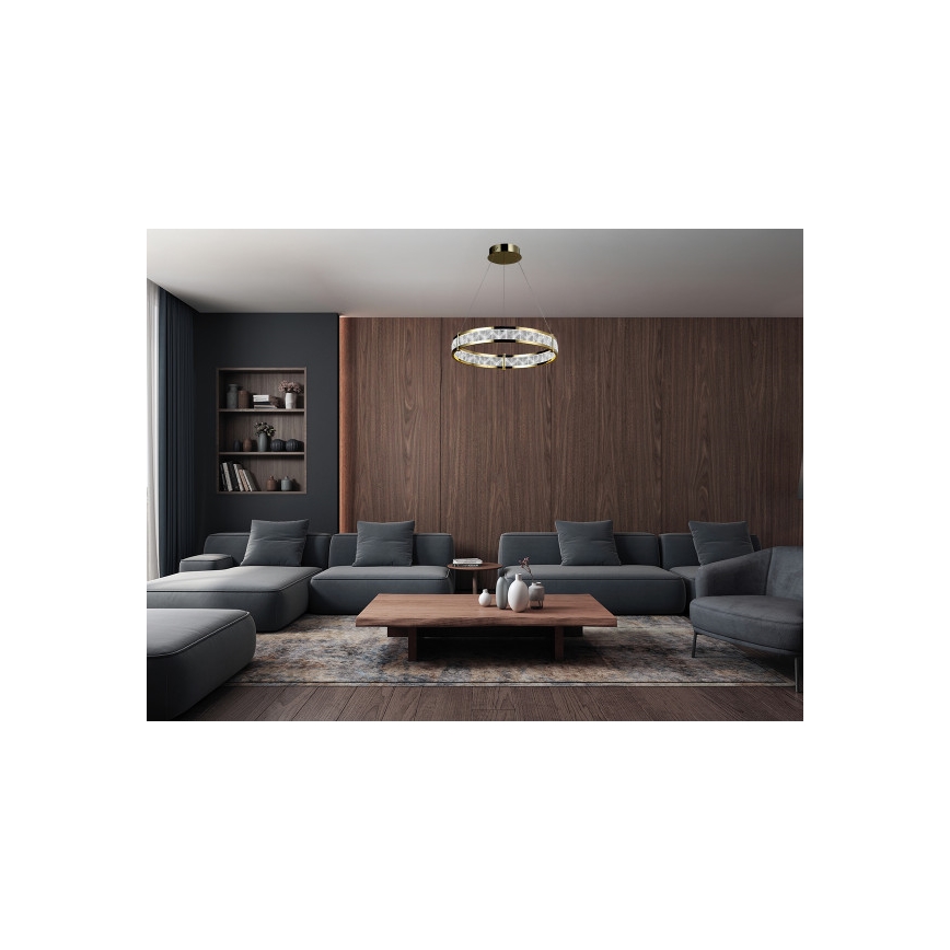 LED-dimmbar kristallkrona på vajer ENRIQUE LED/40W//230V 3000-6000K Ø 60 cm + fjärrkontroll