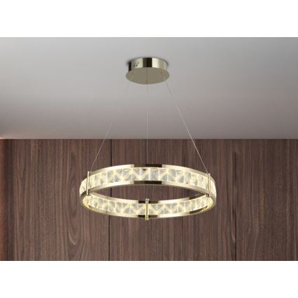 LED-dimmbar kristallkrona på vajer ENRIQUE LED/40W//230V 3000-6000K Ø 60 cm + fjärrkontroll