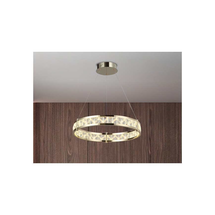 LED-dimmbar kristallkrona på vajer ENRIQUE LED/40W//230V 3000-6000K Ø 60 cm + fjärrkontroll