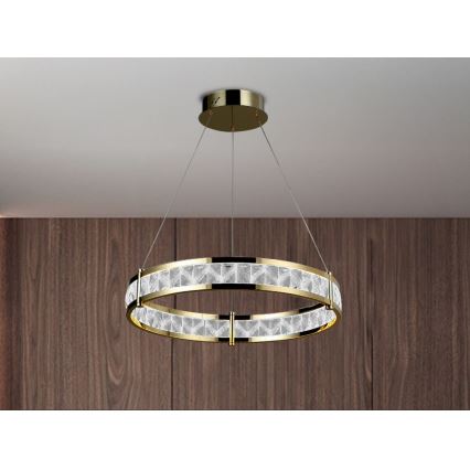 LED-dimmbar kristallkrona på vajer ENRIQUE LED/40W//230V 3000-6000K Ø 60 cm + fjärrkontroll