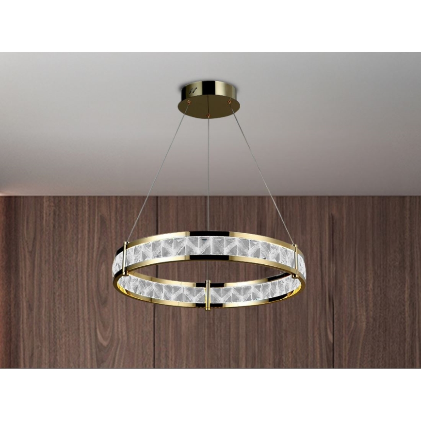 LED-dimmbar kristallkrona på vajer ENRIQUE LED/40W//230V 3000-6000K Ø 60 cm + fjärrkontroll