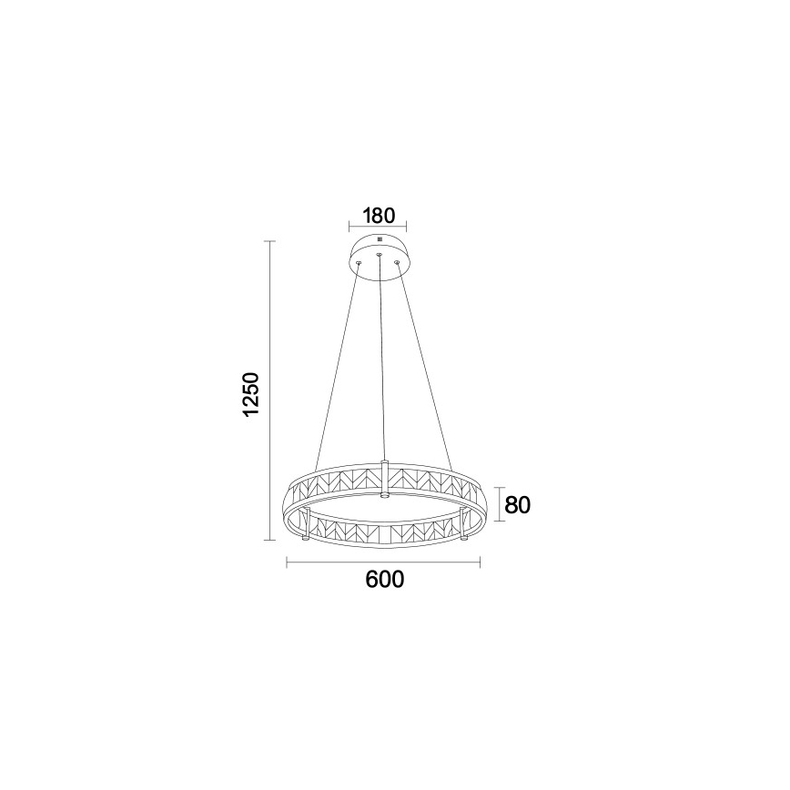 LED-dimmbar kristallkrona på vajer ENRIQUE LED/40W//230V 3000-6000K Ø 60 cm + fjärrkontroll