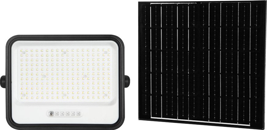 Dimbar LED-solcellsreflektor LED/400W/3,2V 2000-8000K IP65 20000 mAh svart + fjärrkontroll