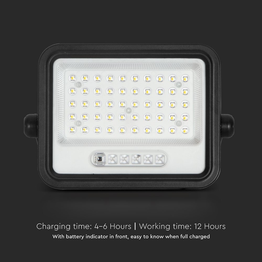 Dimbar LED-solreflektor LED/100W/3,2V 2000-8000K IP65 5000 mAh svart + fjärrkontroll
