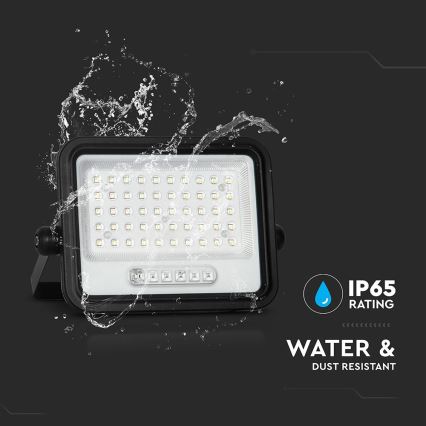 Dimbar LED-solreflektor LED/100W/3,2V 2000-8000K IP65 5000 mAh svart + fjärrkontroll