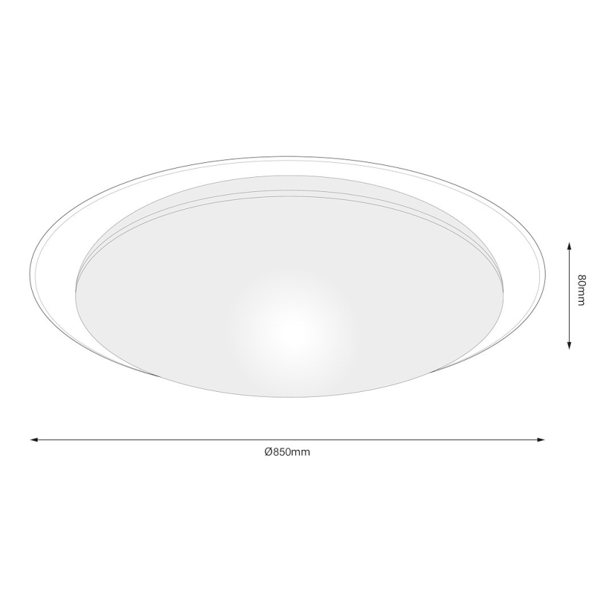 Dimbar LED-taklampa SONIC LED/100W/2300V 3000-6000K Ø85 cm vit + fjärrkontroll