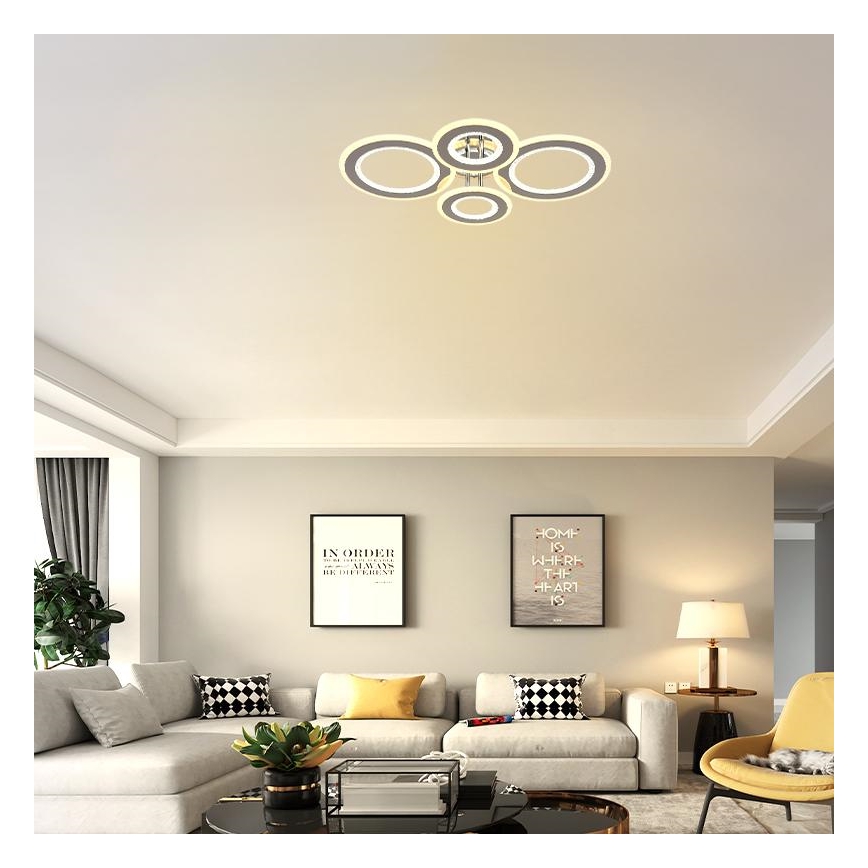 Dimbar LED ytmonterad ljuskrona LED/100W/230V 3000-6500K + fjärrkontroll