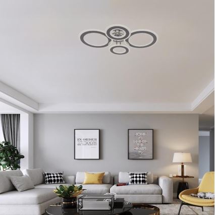 Dimbar LED ytmonterad ljuskrona LED/100W/230V 3000-6500K + fjärrkontroll