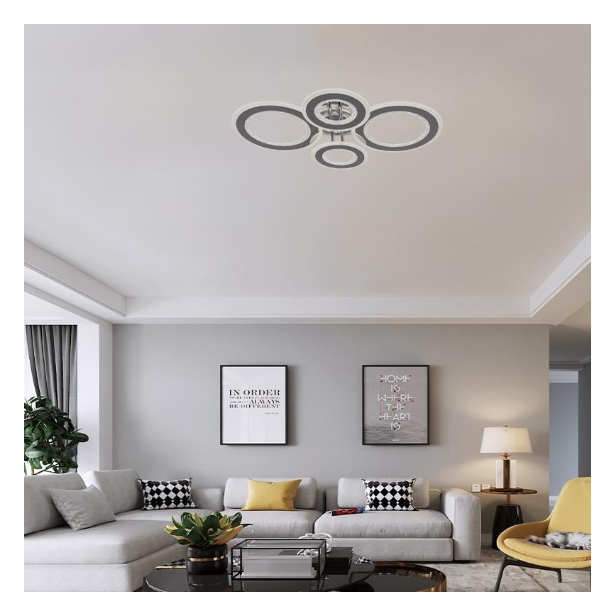 Dimbar LED ytmonterad ljuskrona LED/100W/230V 3000-6500K + fjärrkontroll