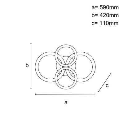 Dimbar LED ytmonterad ljuskrona LED/100W/230V 3000-6500K + fjärrkontroll