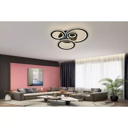 Dimbar LED ytmonterad ljuskrona LED/120W/230V 3000-6500K + fjärrkontroll
