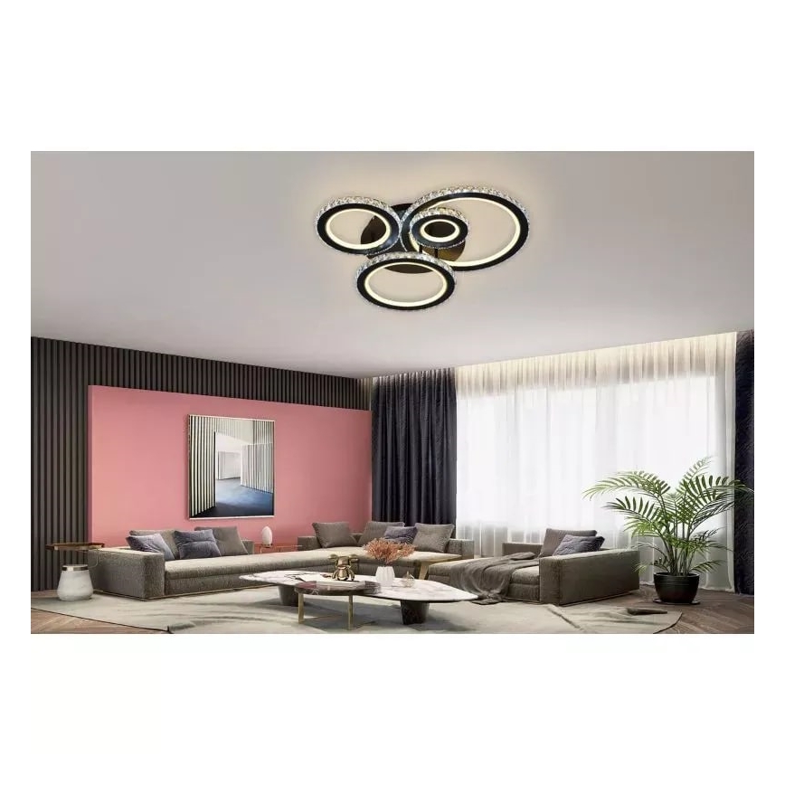 Dimbar LED ytmonterad ljuskrona LED/120W/230V 3000-6500K + fjärrkontroll