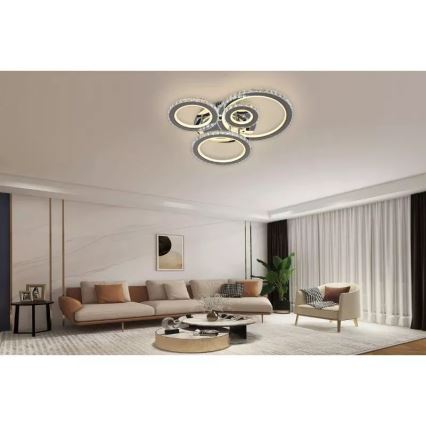 Dimbar LED ytmonterad ljuskrona LED/120W/230V 3000-6500K + fjärrkontroll