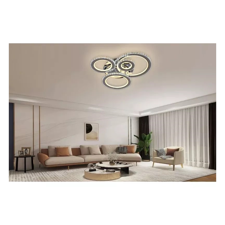 Dimbar LED ytmonterad ljuskrona LED/120W/230V 3000-6500K + fjärrkontroll