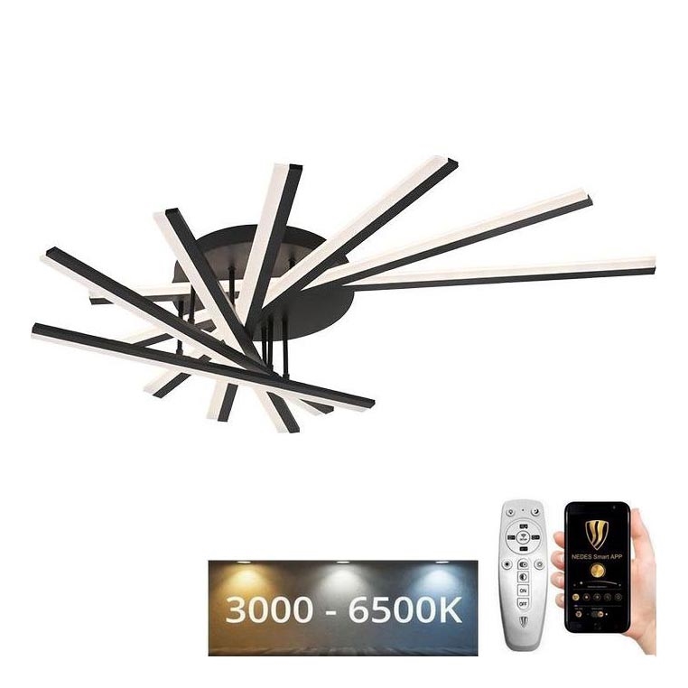 Dimbar LED ytmonterad ljuskrona LED/120W/230V 3000-6500K + fjärrkontroll