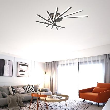 Dimbar LED ytmonterad ljuskrona LED/120W/230V 3000-6500K + fjärrkontroll