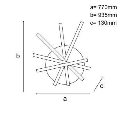 Dimbar LED ytmonterad ljuskrona LED/120W/230V 3000-6500K + fjärrkontroll