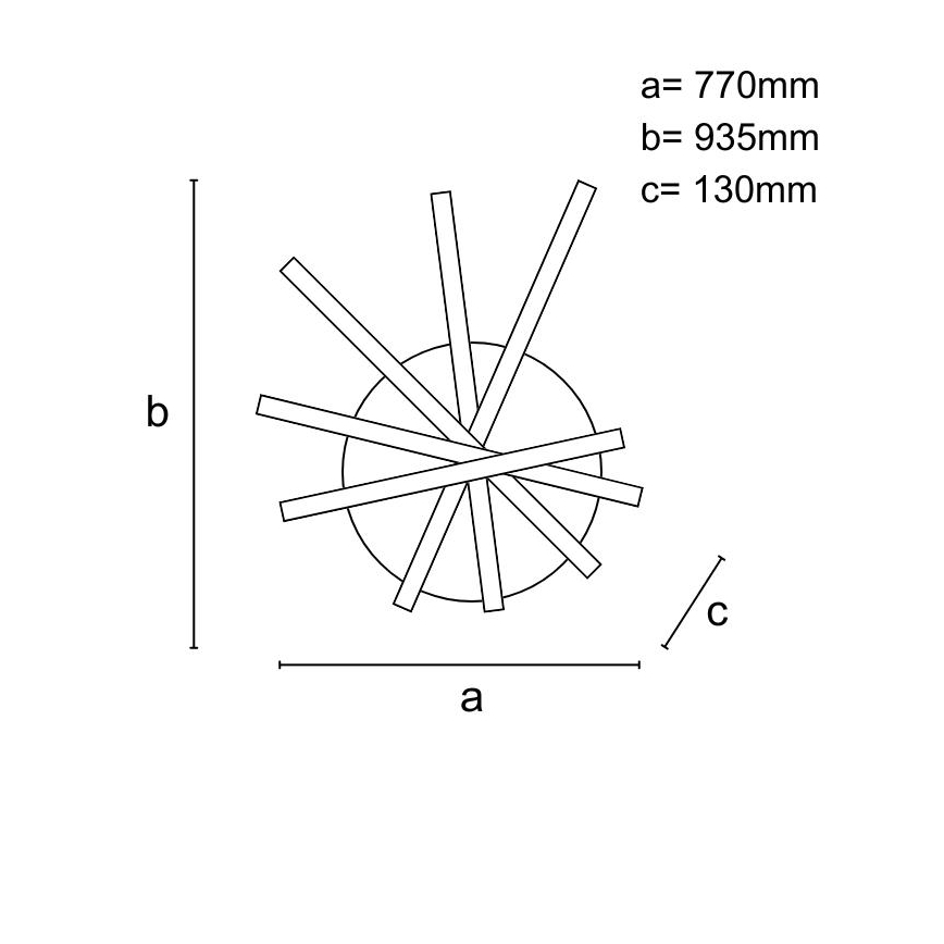Dimbar LED ytmonterad ljuskrona LED/120W/230V 3000-6500K + fjärrkontroll
