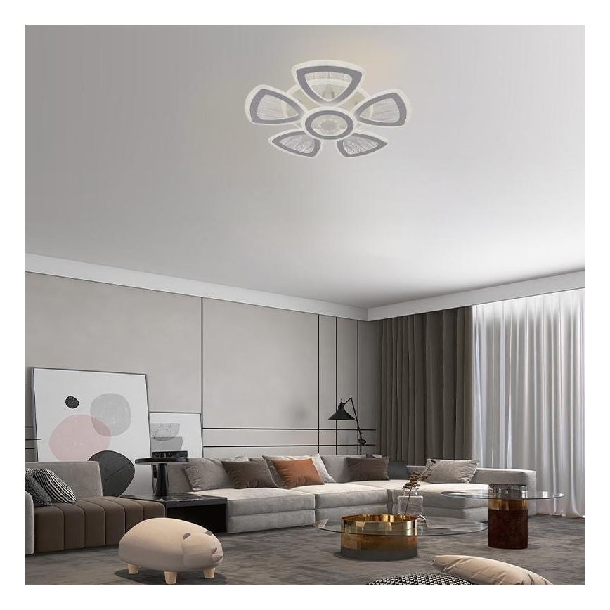 Dimbar LED ytmonterad ljuskrona LED/145W/230V 3000-6500K + fjärrkontroll