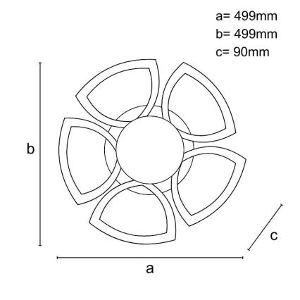 Dimbar LED ytmonterad ljuskrona LED/145W/230V 3000-6500K + fjärrkontroll