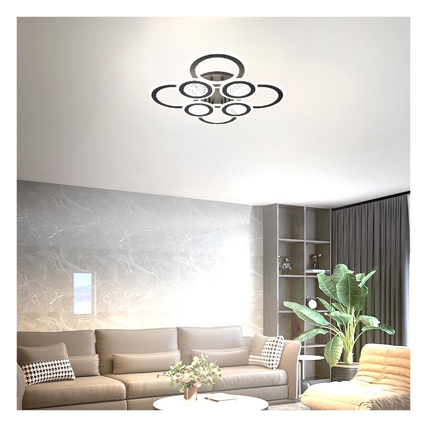 Dimbar LED ytmonterad ljuskrona LED/200W/230V 3000-6500K + fjärrkontroll