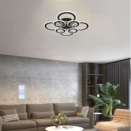 Dimbar LED ytmonterad ljuskrona LED/200W/230V 3000-6500K + fjärrkontroll
