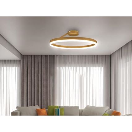 Dimbar LED ytmonterad ljuskrona LED/40W/230V 3000-6500K guld + fjärrkontroll