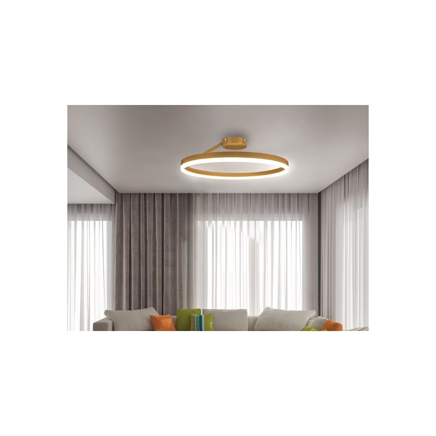 Dimbar LED ytmonterad ljuskrona LED/40W/230V 3000-6500K guld + fjärrkontroll