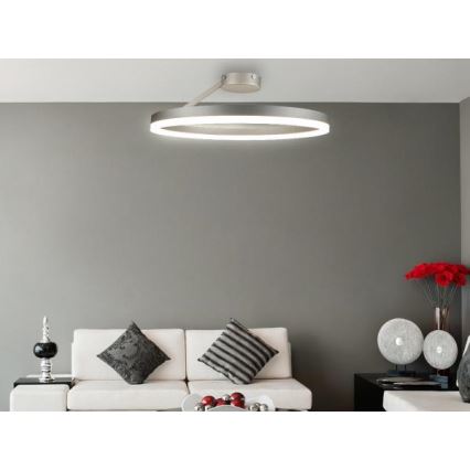 Dimbar LED ytmonterad ljuskrona LED/40W/230V 3000-6500K matt krom + fjärrkontroll
