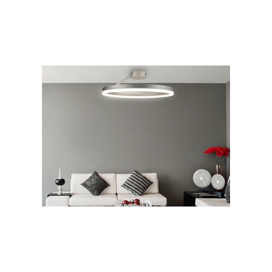Dimbar LED ytmonterad ljuskrona LED/40W/230V 3000-6500K matt krom + fjärrkontroll