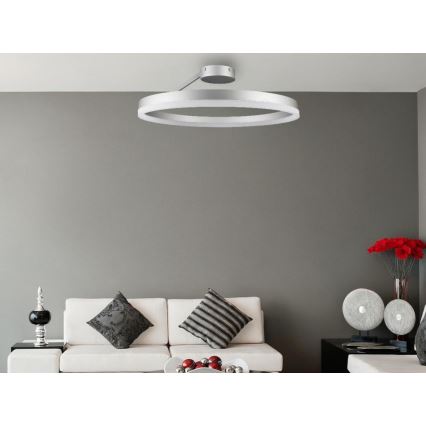 Dimbar LED ytmonterad ljuskrona LED/40W/230V 3000-6500K matt krom + fjärrkontroll