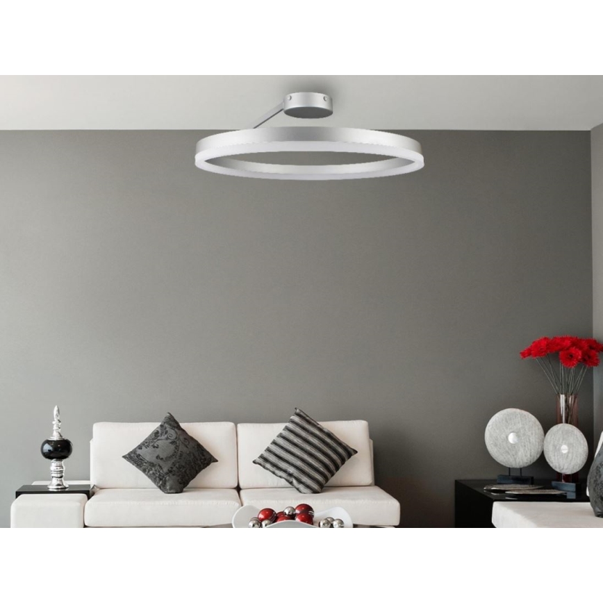 Dimbar LED ytmonterad ljuskrona LED/40W/230V 3000-6500K matt krom + fjärrkontroll
