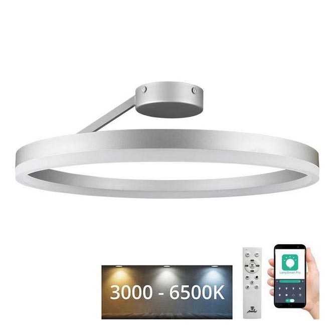 Dimbar LED ytmonterad ljuskrona LED/40W/230V 3000-6500K matt krom + fjärrkontroll