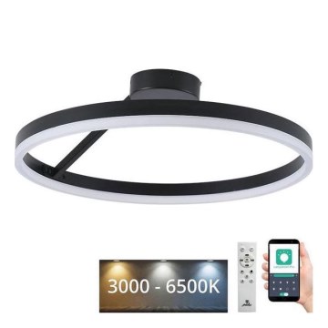 Dimbar LED ytmonterad ljuskrona LED/40W/230V 3000-6500K svart + fjärrkontroll