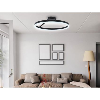 Dimbar LED ytmonterad ljuskrona LED/40W/230V 3000-6500K svart + fjärrkontroll
