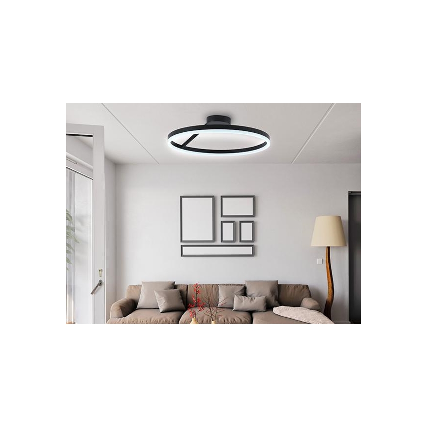 Dimbar LED ytmonterad ljuskrona LED/40W/230V 3000-6500K svart + fjärrkontroll