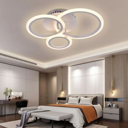 Dimbar LED ytmonterad ljuskrona LED/40W/230V 3000-6500K vit + fjärrkontroll