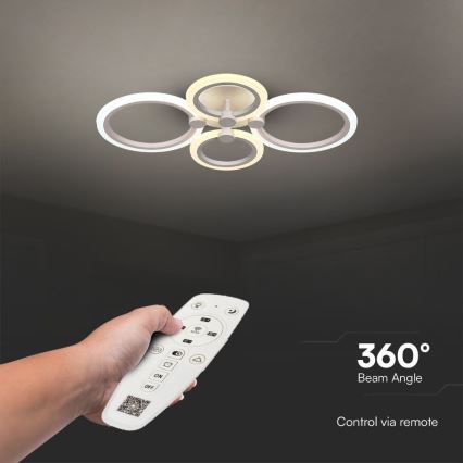 Dimbar LED ytmonterad ljuskrona LED/45W/230V 3000-6500K + fjärrkontroll