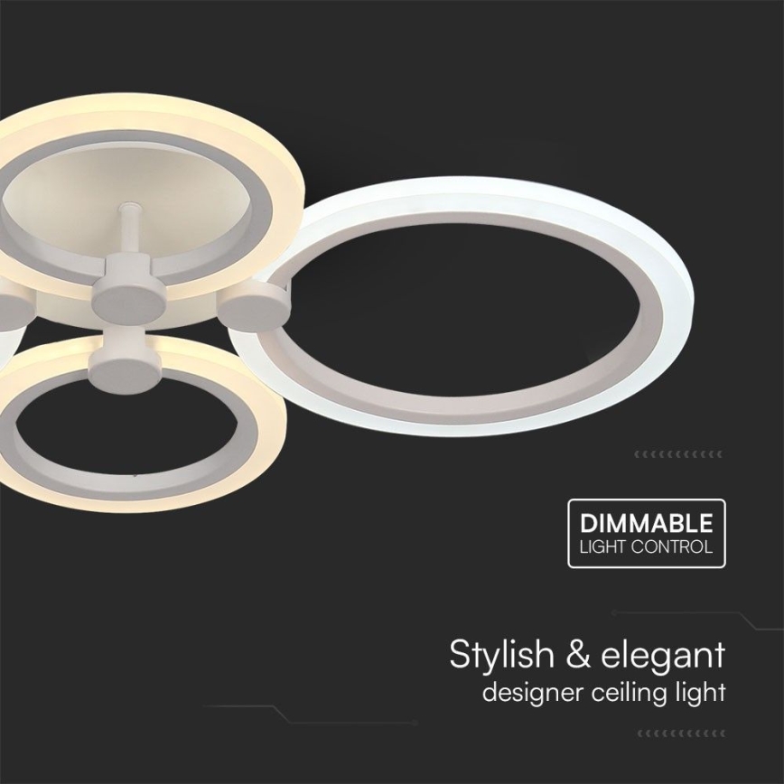 Dimbar LED ytmonterad ljuskrona LED/45W/230V 3000-6500K + fjärrkontroll