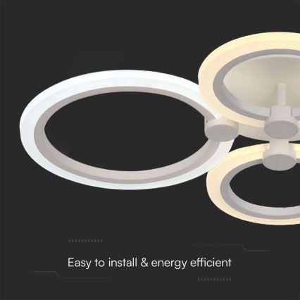 Dimbar LED ytmonterad ljuskrona LED/45W/230V 3000-6500K + fjärrkontroll