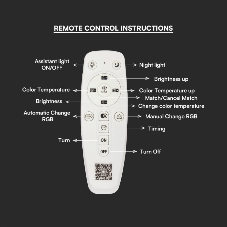 Dimbar LED ytmonterad ljuskrona LED/45W/230V 3000-6500K + fjärrkontroll