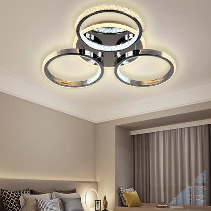 Dimbar LED ytmonterad ljuskrona LED/60W/230V 3000-6500K + fjärrkontroll