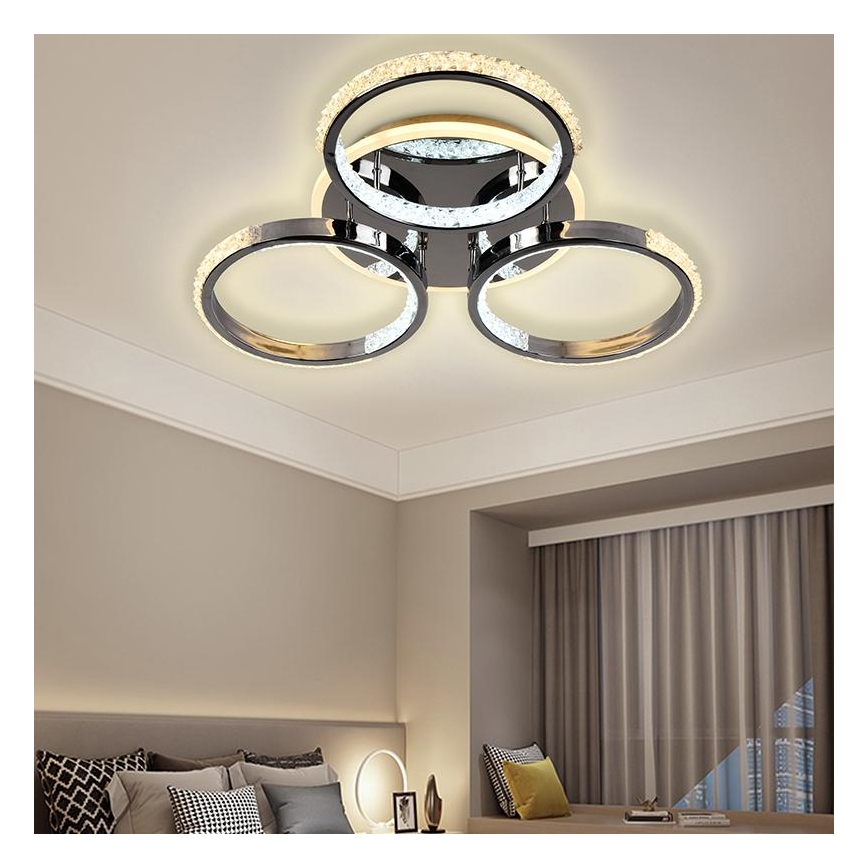 Dimbar LED ytmonterad ljuskrona LED/60W/230V 3000-6500K + fjärrkontroll