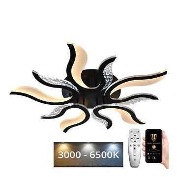 Dimbar LED ytmonterad ljuskrona LED/65W/230V 3000-6500K svart + fjärrkontroll