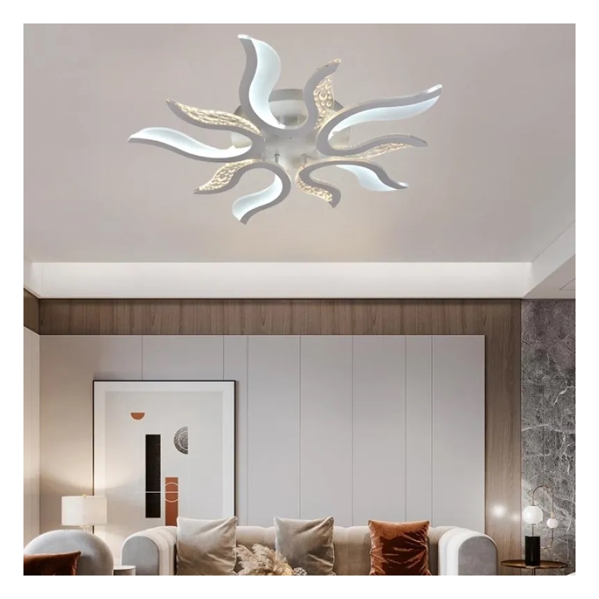 Dimbar LED ytmonterad ljuskrona LED/65W/230V 3000-6500K vit + fjärrkontroll