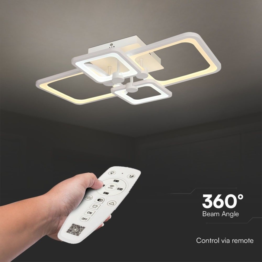 Dimbar LED ytmonterad ljuskrona LED/70W/230V 3000-6500K + fjärrkontroll