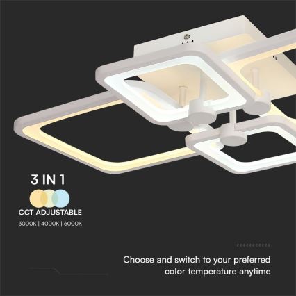Dimbar LED ytmonterad ljuskrona LED/70W/230V 3000-6500K + fjärrkontroll