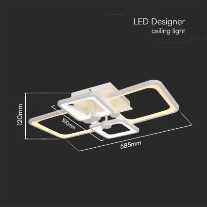Dimbar LED ytmonterad ljuskrona LED/70W/230V 3000-6500K + fjärrkontroll