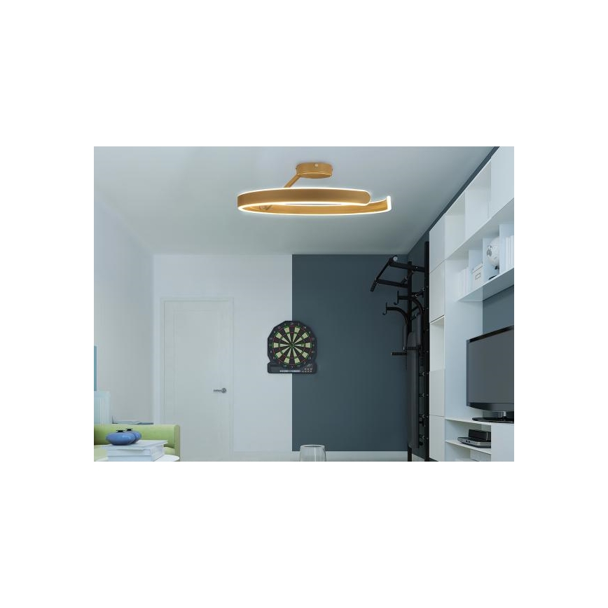 Dimbar LED ytmonterad ljuskrona LED/72W/230V 3000-6500K guld + fjärrkontroll