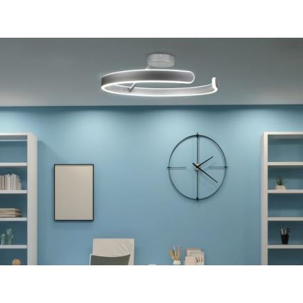 Dimbar LED ytmonterad ljuskrona LED/72W/230V 3000-6500K matt krom + fjärrkontroll